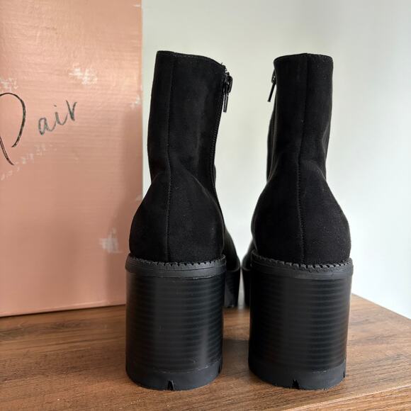 Wild Pair Margoee Sz 8.5 Black Platform Boots Chunky Ankle Punk Goth Fall Winter - Picture 5 of 7